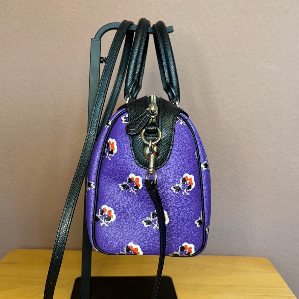 Coach Mini Bennett Satchel in Purple Floral Print – Like New - Picture 3 of 11